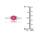 thumbnail image 2 of Precious Stars R07597R-C17-07 Anneau Triplet Zircone Cubique Fuchsia Ovale, 2 of 5