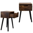 thumbnail image 5 of Topcobe Set of 2 Nightstand, Retro Nightstand with 1 Drawer, Industrial Nightstands for Bedroom, Modern Bedside Closet Organizer, Burnt Wood Grain & Black, 5 of 9