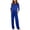 Blue, variant on Womens 3/4 Sleeve Lounge Set Crewneck Top and Long Pants with Pockets Sleepwear