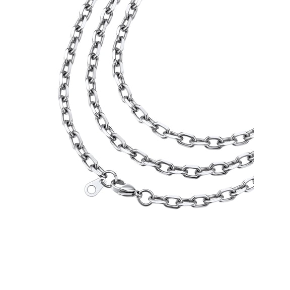 ChainsProMax 3mm/5mm/7mm/12mm Rolo Cable Chain Stainless Steel Chain Necklace for Men Women 18"-24"