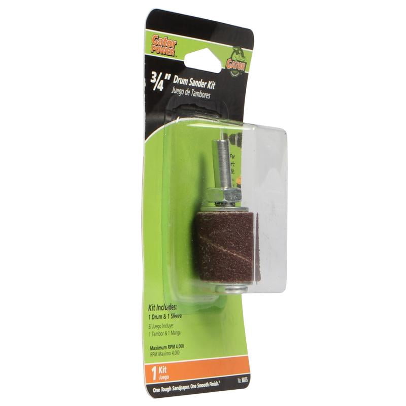 3PC Gator 3/4 in. Dia. x 3/4 in. L Aluminum Oxide Drum Sander Kit 50 Grit Coarse 1 pc.