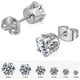 thumbnail image 3 of Juego de 6 pares de aretes de acero inoxidable 316L con circonita cúbica transparente para mujeres y hombres de 3 a 8 mm, 3 of 5