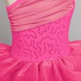 thumbnail image 6 of IBTOM CASTLE Kid Girls Sequins Flower One Shoulder Ballet Dance Dress Sleeveless Ruffle Tutu Skirted Leotard Ballerina Dancewear Outfit, 6 of 10
