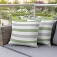 thumbnail image 4 of 2 Pack Outdoor Waterproof Throw Pillow Covers,Sage Green and Grey Stripe Decorative Square Pillow Case Patio Pillowcases for Chair Couch Sofa 16x16in, 4 of 9