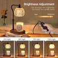 thumbnail image 3 of Candle Warmer, Candle Warmer Lamp with Timer & Dimmer Candle Warmer Height Adjustable for all Size Scented Candles, Candle Warmer with 2 * 50W Bulbs for Home Decor Mothers Day(Gold), 3 of 14