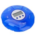 thumbnail image 2 of Caja organizadora de almacenamiento de pastillas para tabletas de medicina semanal de 7 rejillas con temporizador (azul), 2 of 8