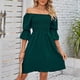 thumbnail image 1 of Vestidos Casuales Vestido de mujer con cuello cuadrado sin espalda para cóctel (verde oscuro XXL) Cgtredaw para Mujer Verde oscuro T XL, 1 of 7