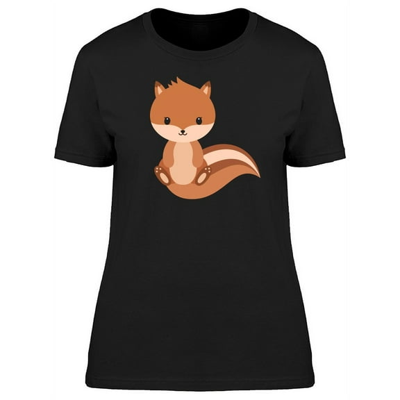 Adorable Squirrel Doodle Cartoon T-Shirt Women -Image by Shutterstock, Female Small