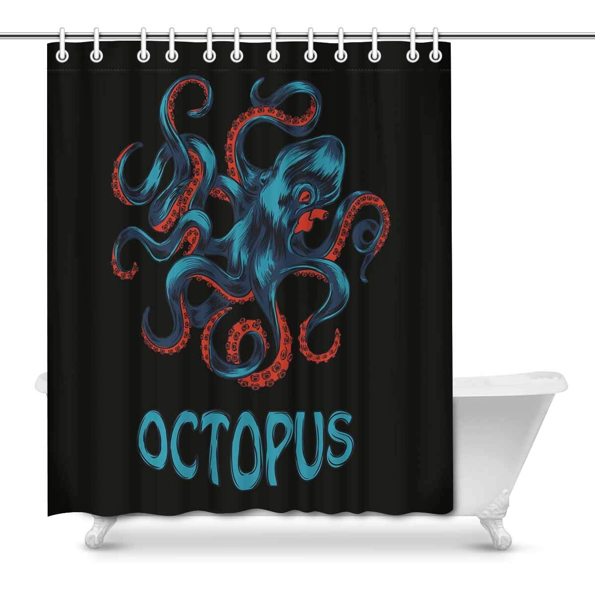 Pop Octopus Starfish Anchor Bathroom Decor Shower Curtain Set 66x72 Inch Walmart Canada