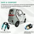 thumbnail image 4 of QEEKA Enclosed Mobility Scooter for Seniors,Outdoor 4 Wheel 3 Passenger Adults Elderly Powered Mobility Scooters Golf Cart 1500W,Handicap Scooters for Adults Backup Camera,Heat,Community Car,White, 4 of 17
