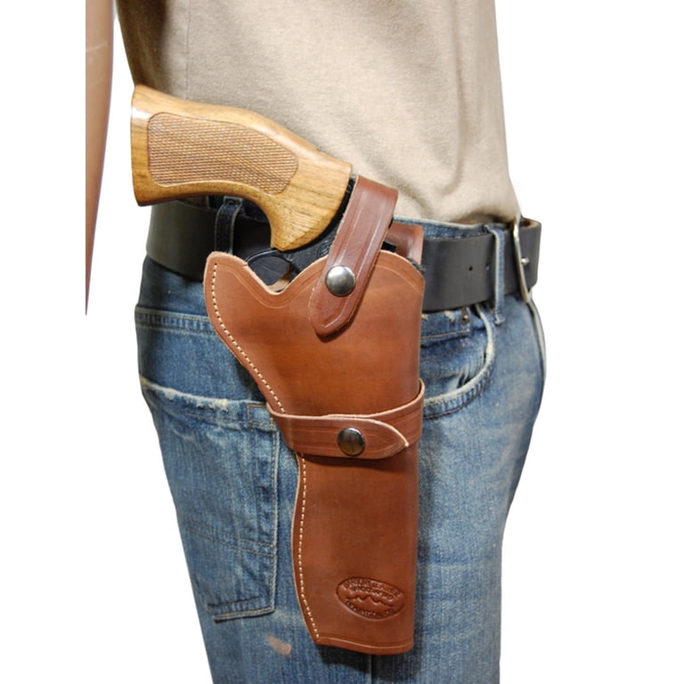 Cebeci Brown Leather Right Hand OWB Open Top Belt Holster for S&W 296 .44, 2.5 Cebeci Brown Leather Right Hand OWB Open Top Belt Holster for S&W 296 .44, 2.5