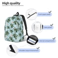 thumbnail image 3 of Disketp Flamingos And Palms print Canvas Backpack Lightweight Travel Daypack Student Rucksack Laptop Backpack-Small, 3 of 5