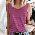 thumbnail image 2 of fatyb Women's Striped Casual Tank Tops Plus Size Crewneck Sleeveless Blouses Loose Summer Tee Shirts, 2 of 4