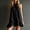 Black, variant on Morttic Women's Stand Collar Half-Button Sleeveless Mini Dress – Ruffle Hem A-Line Solid Color Beach & Vacation Outfit Pink,S