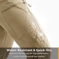 thumbnail image 6 of KEFITEVD Men's Tactical Cargo Pants Quick Dry Water Resistant Lightweight Stretch 6 Pockets Outdoor Hiking Pants,Khaki,32, 6 of 9