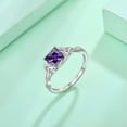 thumbnail image 5 of Blaniy Infinity Trinity Irish Celtic Knot Ring for Women 925 Sterling Silver Statement Ring Princess Cut Amethyst Ring February Birthstone Jewelry Gifts for Her Size 8, 5 of 6