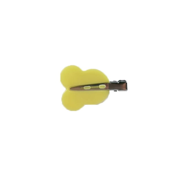 2Pcs Non-trace Épingles à Cheveux Matériau Robuste Simple Charmant Coiffeuse Clip Style à la Mode Approvisionnement pour Bébé Femmes Filles Tête de Souris Jaune