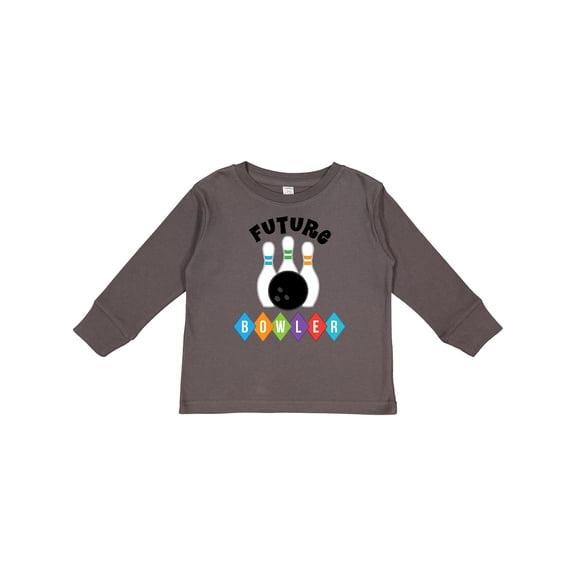 Inktastic Future Bowler Bowling Pins Boys or Girls Long Sleeve Toddler T-Shirt