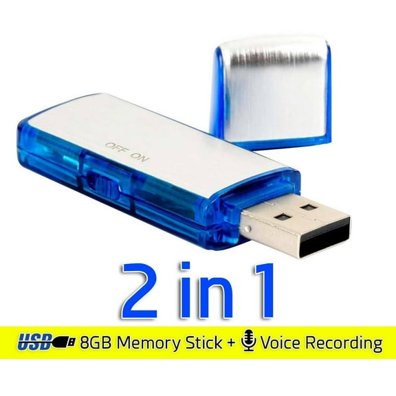 KSRplayer Portable Digital Audio 8GB Voice Recorder USB Flash Drive, Blue