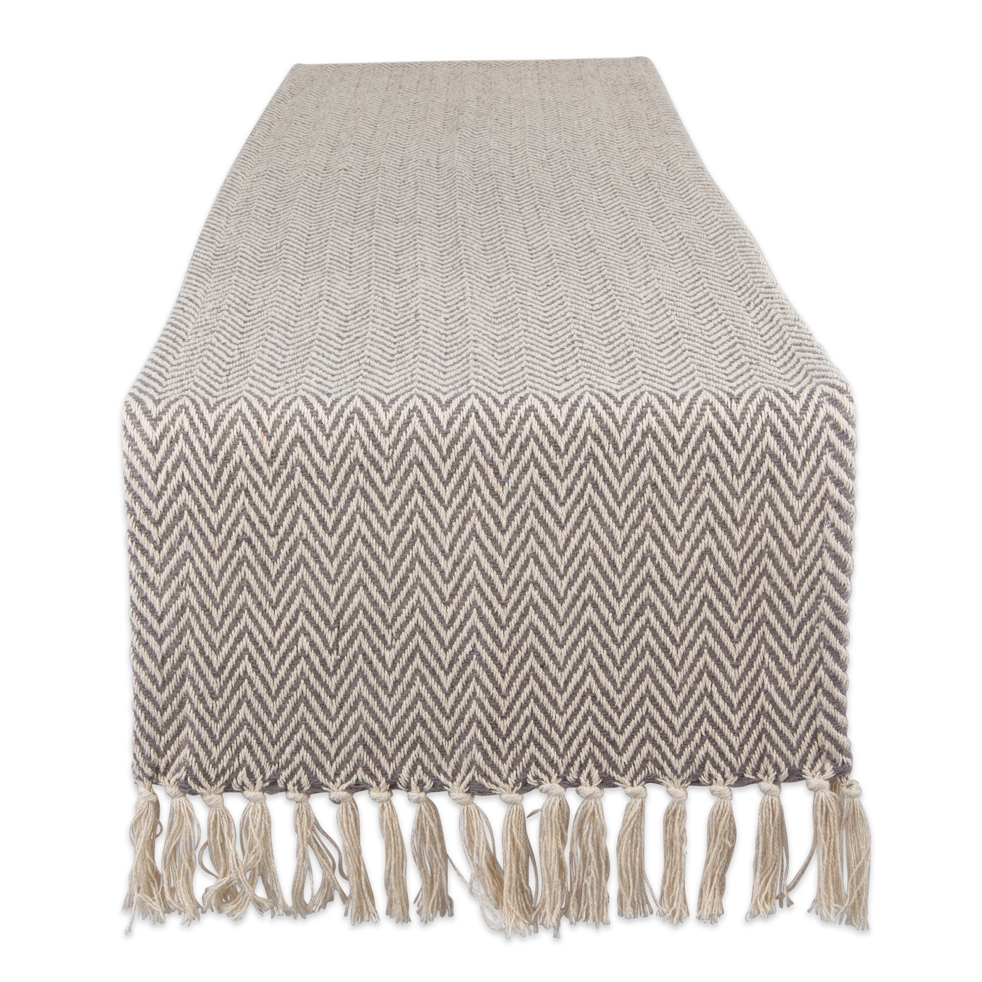 72" Gray and White Rectangular Chevron Weaved Table Runner Walmart