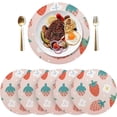 thumbnail image 3 of Cute Strawberry Placemats Round Table Mats Non-Slip Washable Heat Resistant Kitchen Place Mat for Home Dining Coffee Tabletop (6PCS) Home Decor, 3 of 7