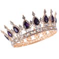 thumbnail image 1 of 1 Pc Rhinestone Bridal Baroque Style Hair Accessories Crown Tiara for Girls Women, 1 of 6