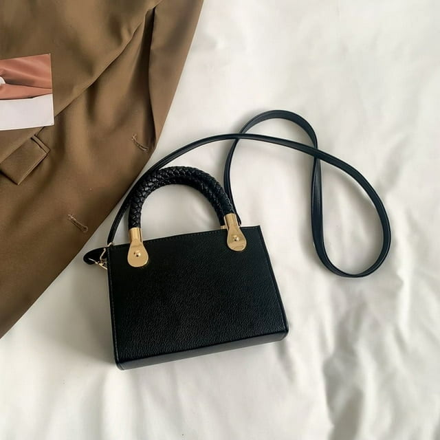 LHSHID Solid Color Womens Bag Trend Small Vintage Luxury Designer Handbag Purse Crossbody Bags Tote Female Shoulder Square