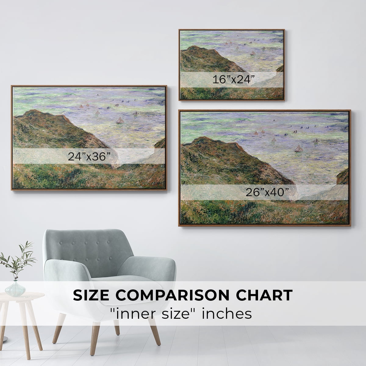 Vintage Landscape-CLI By Wexford Home Framed in Walnut Wood Gallery Wrapped Canvas 25 in. x 37 in.