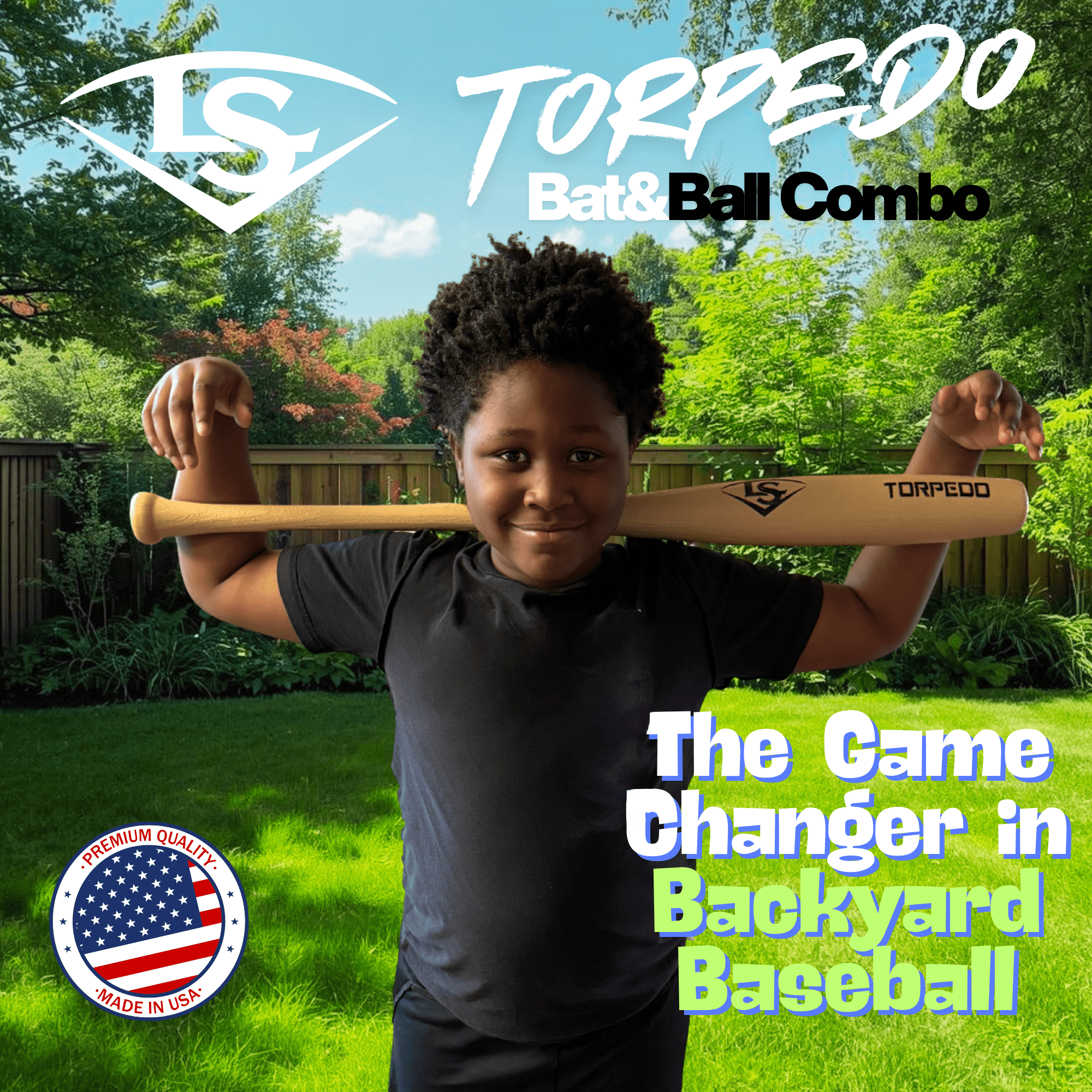 Louisville Slugger Torpedo Plastic Bat and Ball Set, Backyard & Youth Baseball Play