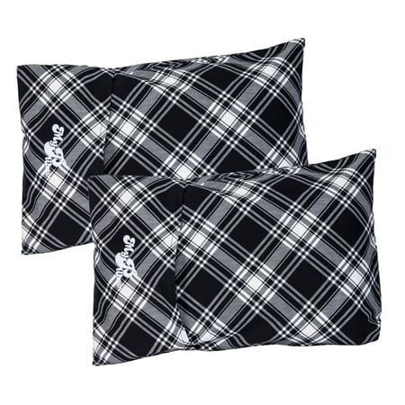 Mypillow Black Plaid Set Of 2 Roll Go Anywhere Travel Pillow