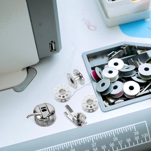 PENIKOKO Professional Sewing Bobbins Sewing Machine 31-Pcs Steel Silver Stable Stitching