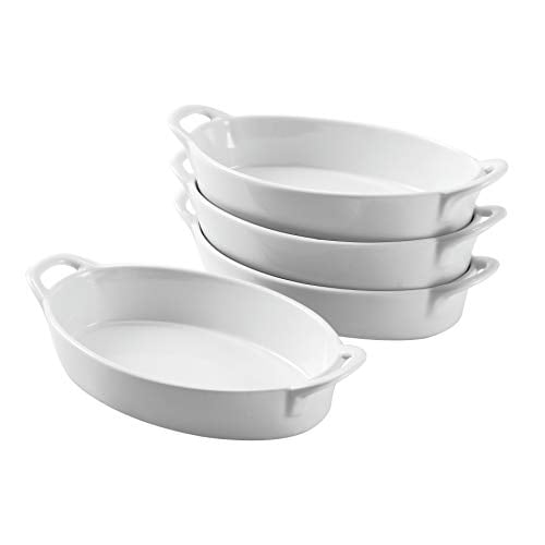 Au Gratin Serving Plates Stainless Steel Oval Au Gratin Pans 4 Piece Set Au Gratin Baking Dish Set
