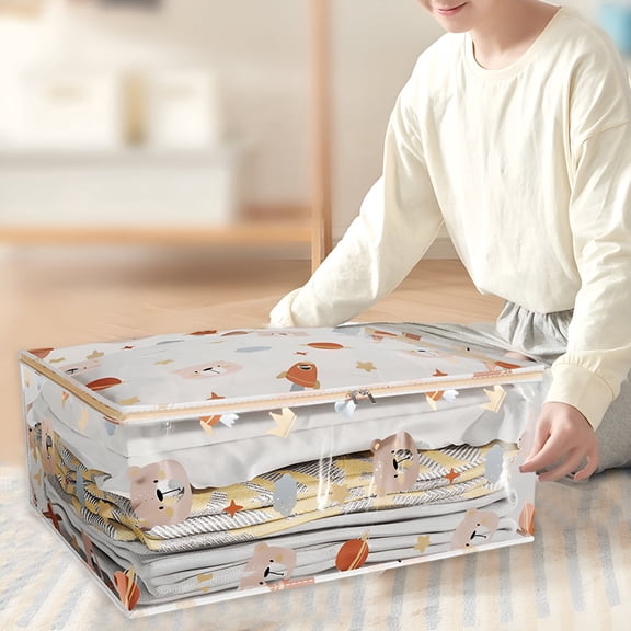 XIBUFE Zippered Large Clear Storage Bags And Clothes Storage Bags For Dorm Organization