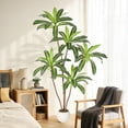 thumbnail image 4 of Yeshouse árbol artificial de drácena de 1,2 a 1,8 m con maceta alta blanca, planta de yuca falsa ideal para hogar, oficina, sala, entrada o porche, perfecta para decoración de interiores, 4 of 8