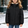 thumbnail image 2 of Kogui Raincoat for Girls Girls Fleece Lined Jacket Warm Windproof Hooded Zip Up Kids Winter Coat with Pockets Sizes 1-14Y (Black,11-12 Years), 2 of 8