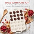thumbnail image 4 of Silicone Mini Muffin Pan With Metal Reinforced Frame - 24 Cups Durable Silicone Cupcake Pan for Muffin, Cupcakes, BPA Free and Dishwasher Safe - 1 Piece Beige with Rainbow Spots, 4 of 7