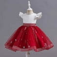 thumbnail image 6 of YWDJ Children Baby Girls Middle-aged Childrens Sleeveless Embroidery Mesh Dress Gauze Dress Princess Dress Red 7-8T, 6 of 9