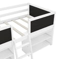 thumbnail image 4 of Euroco Wood Twin Loft Bed with Chalkboards for Bedroom, Low Profile Bed with Blackboard and Shelves for Kids Teens, White, 4 of 12