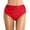 Red, variant on Women's Plus Size High Waisted Bikini Bottoms, Tummy Control Ruched Bathing Suit Swim Briefs with Full Coverage for Beach and Sports