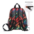 thumbnail image 5 of FORMRS School Backpack with Front Zippered Pocket 12" Student Travel Daypack, Blue Abstract Lines, 5 of 6