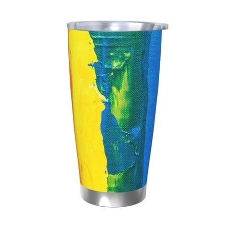 

KLL Rainbow Colored Print 40oz Stainless Steel Insulated Car Cup with Spillproof Lid - Keep Your Drink Hot or Cold on the Go-Without Straw