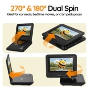 BOIFUN 9.5 Portable DVD Player for Kids, 7.5 Swivel Screen, 5h Battery, Region Free USB/SD/DVD, DVD Player for Car Travel