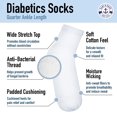 thumbnail image 5 of Yacht & Smith Wholesale Bulk Cotton Diabetic Crew And Ankle Socks, Loose Fit Top Non-Binding Medical Socks (48 Pack White Ankle, Men (10-13)), 5 of 6