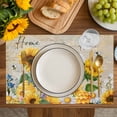 thumbnail image 4 of Yellow Sunflowers Placemats Set of 4, Elegant Pastoral Floral Daisy Bees Placemats for Dining Table, Place Mats for Kitchen Tabletop, Waterproof Wipeable Dining Table Mats Set, 4 of 9