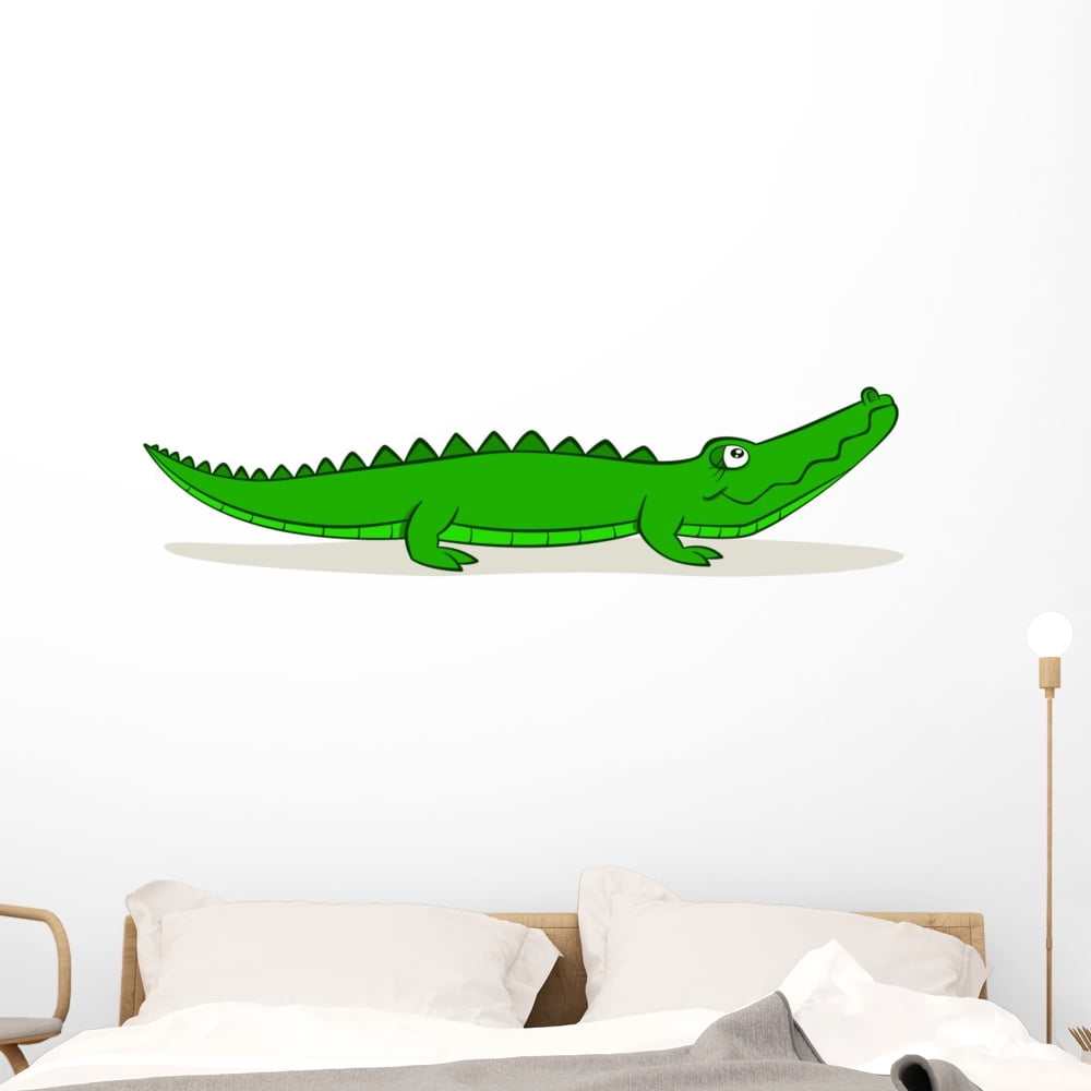 Cartoon Alligator Wall Decal Sticker by Wallmonkeys Vinyl Peel and