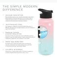 thumbnail image 2 of Simple Modern 40 Oz. Summit Water Bottle - Stainless Steel Tumbler Metal Flask with 2 Lids - Wide Mouth Double Wall Vacuum Insulated Leakproof Ombre: Sweet Taffy, 2 of 7