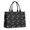 Black Cartoon Dinosaurs-2, variant on Large Capacity Tote Bag,Black Cartoon Dinosaurs Eggs Stars Pattern Handbag Fashion Luxury Tote Bag,15.7"x13"x 5.1" Inches,Laptop Compatible