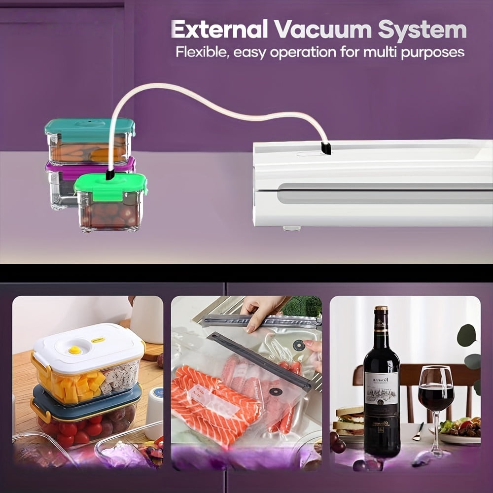 Vacuum Sealing Machine, Automatic Food Sealer with Bag Cutter, Vacuum Seal Roll Included, Dry & Moist Food Modes