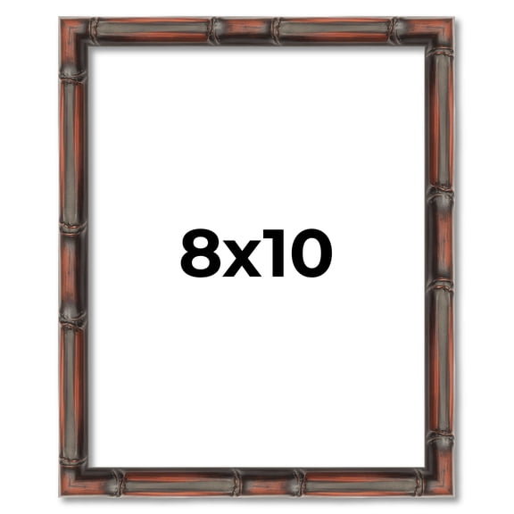 8x10 Frame Brown Bamboo Picture Frame Complete Wood Picture Frame with UV Acrylic, Foam Board