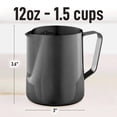 thumbnail image 3 of Vaso espumador de leche Zulay, 350 ml, 600 ml, 950 ml, acero inoxidable, negro, 3 of 7